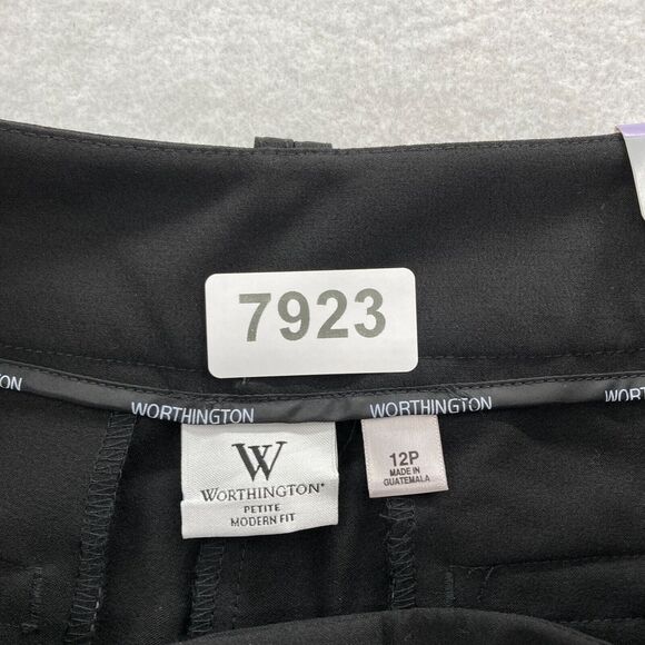 Worthington Modern Fit Pants Women's 12P Petite Black Cuffed Capri Stretch NWT - Picture 4 of 11